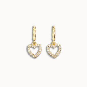 18K Gold-Filled Heart Dangle Earrings